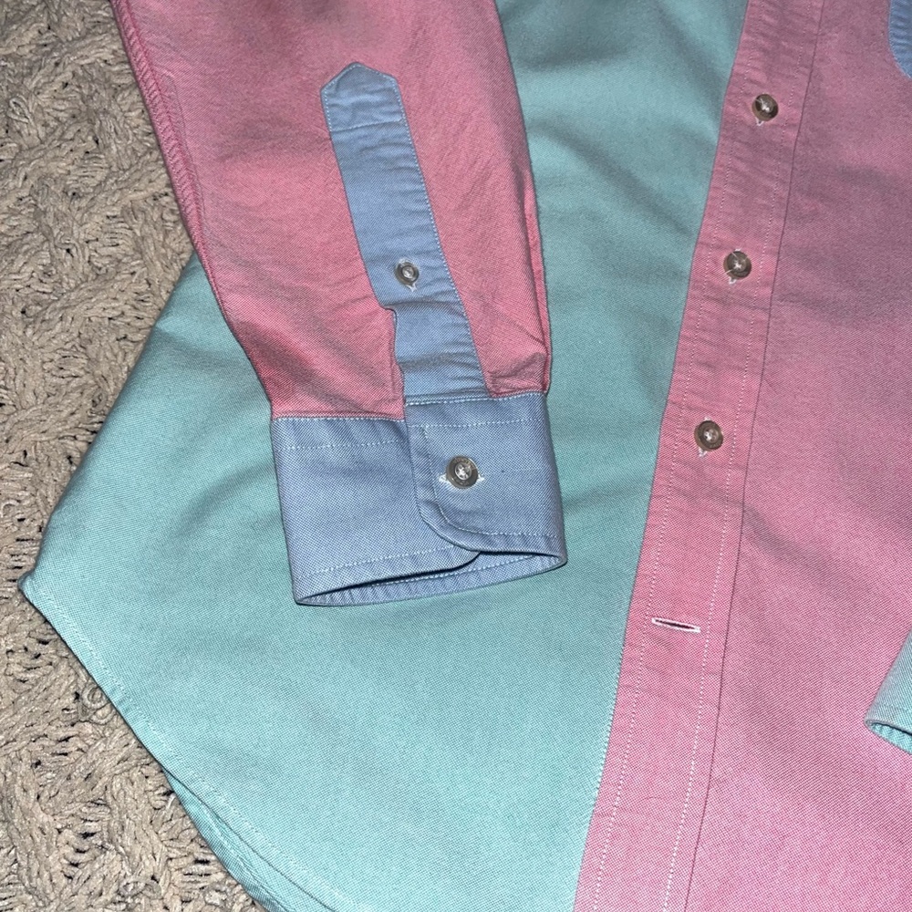 Vineyard Vines Slim Fit Tucker Shirt Green Blue Pink Oxford Button Down Size XS - Picture 10 of 14